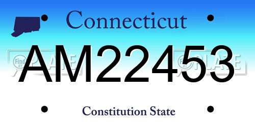 AM22453 Connecticut License Plate