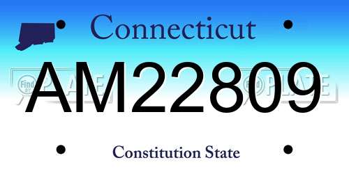 AM22809 Connecticut License Plate