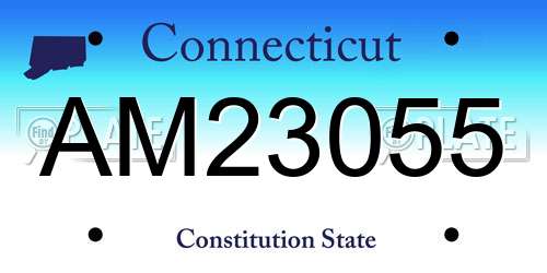 AM23055 Connecticut License Plate