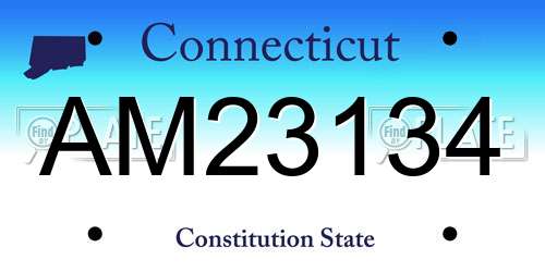 AM23134 Connecticut License Plate