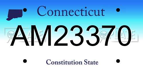 AM23370 Connecticut License Plate