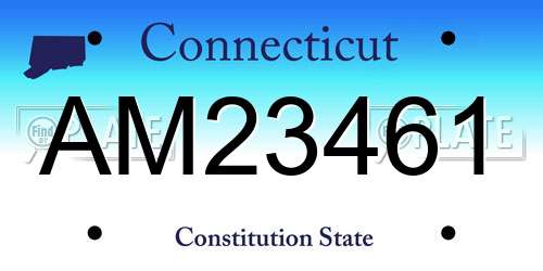 AM23461 Connecticut License Plate
