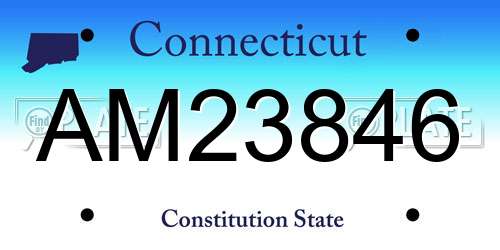 AM23846 Connecticut License Plate