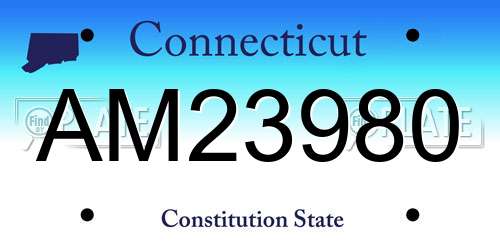AM23980 Connecticut License Plate