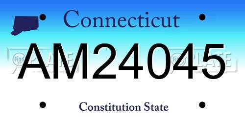AM24045 Connecticut License Plate
