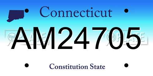 AM24705 Connecticut License Plate