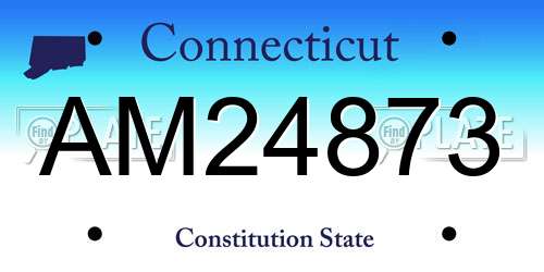 AM24873 Connecticut License Plate