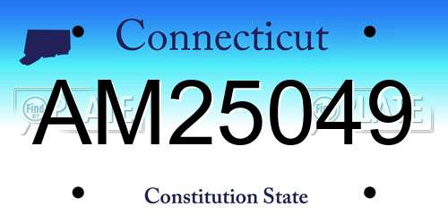 AM25049 Connecticut License Plate