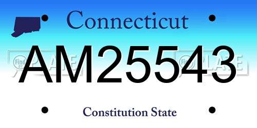 AM25543 Connecticut License Plate