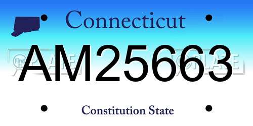 AM25663 Connecticut License Plate