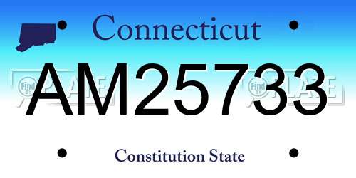 AM25733 Connecticut License Plate