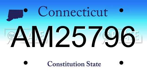 AM25796 Connecticut License Plate