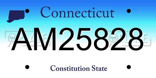 AM25828 Connecticut License Plate
