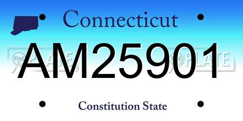AM25901 Connecticut License Plate