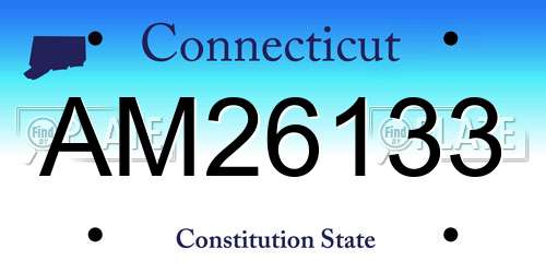 AM26133 Connecticut License Plate