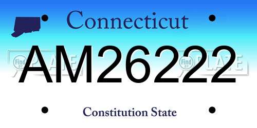 AM26222 Connecticut License Plate