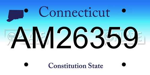 AM26359 Connecticut License Plate