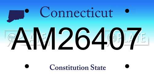 AM26407 Connecticut License Plate