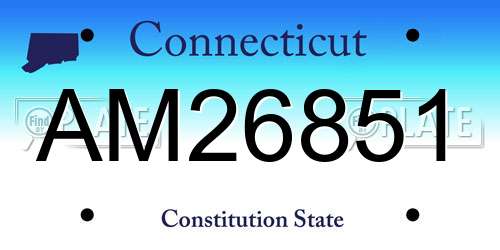 AM26851 Connecticut License Plate