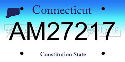AM27217 Connecticut License Plate
