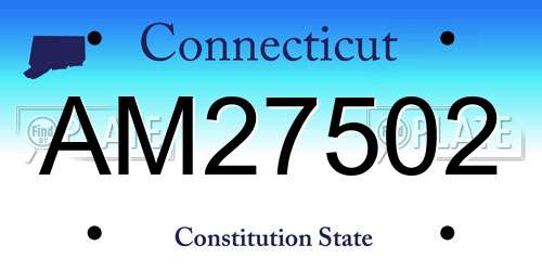 AM27502 Connecticut License Plate