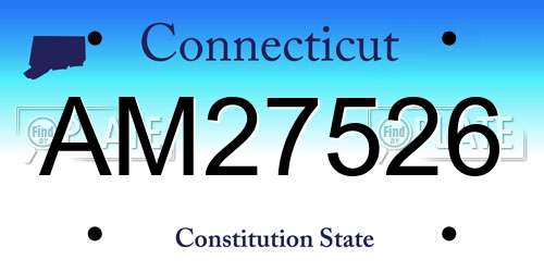AM27526 Connecticut License Plate