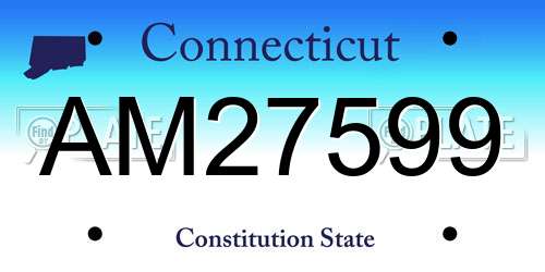 AM27599 Connecticut License Plate