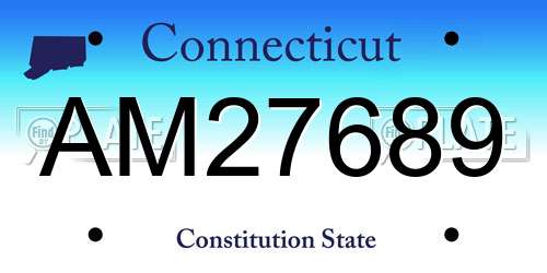 AM27689 Connecticut License Plate