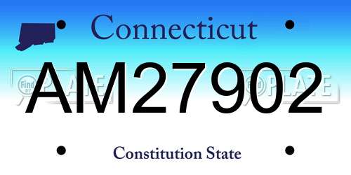AM27902 Connecticut License Plate