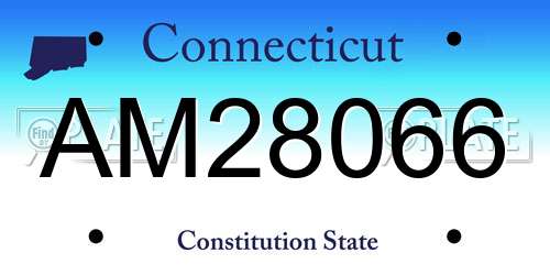 AM28066 Connecticut License Plate