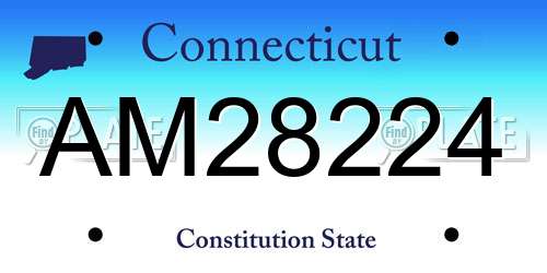 AM28224 Connecticut License Plate