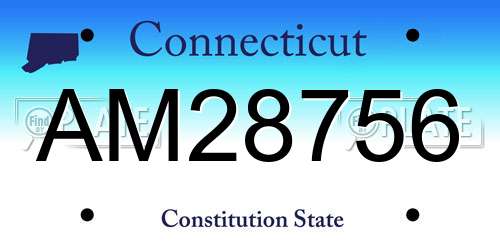 AM28756 Connecticut License Plate