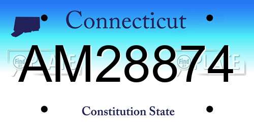 AM28874 Connecticut License Plate