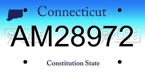 AM28972 Connecticut License Plate