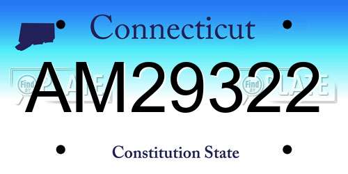 AM29322 Connecticut License Plate