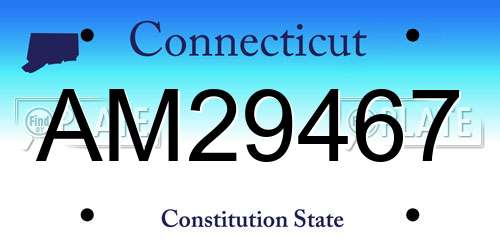 AM29467 Connecticut License Plate