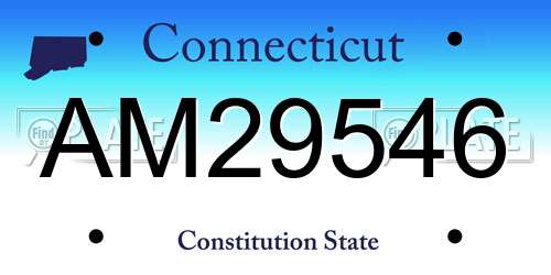 AM29546 Connecticut License Plate