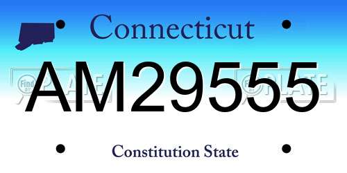 AM29555 Connecticut License Plate