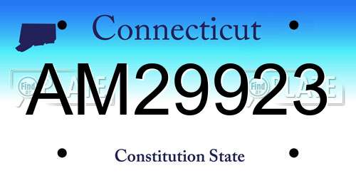 AM29923 Connecticut License Plate