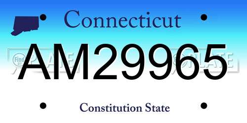 AM29965 Connecticut License Plate