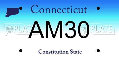 AM30 Connecticut License Plate