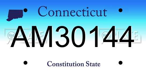 AM30144 Connecticut License Plate