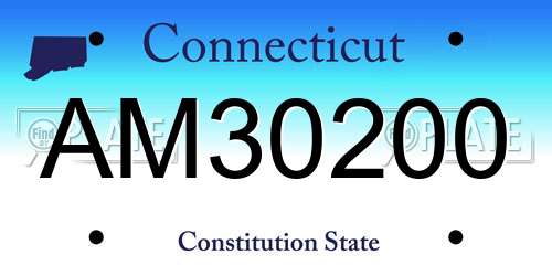 AM30200 Connecticut License Plate