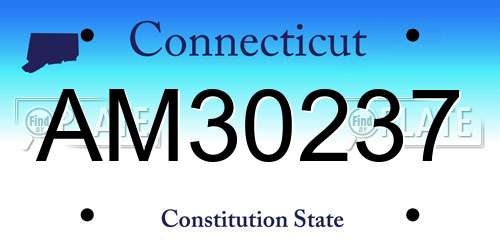 AM30237 Connecticut License Plate
