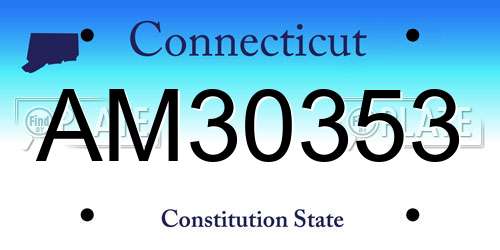 AM30353 Connecticut License Plate
