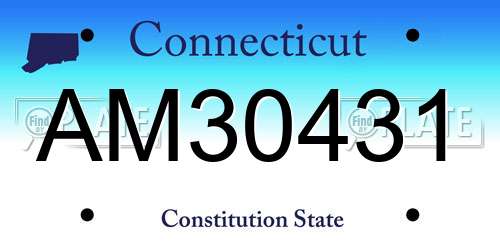 AM30431 Connecticut License Plate