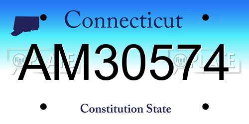 AM30574 Connecticut License Plate