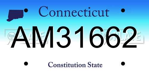 AM31662 Connecticut License Plate