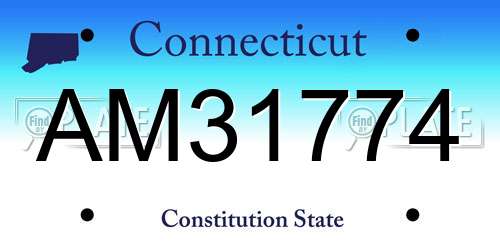 AM31774 Connecticut License Plate
