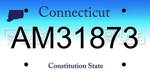 AM31873 Connecticut License Plate